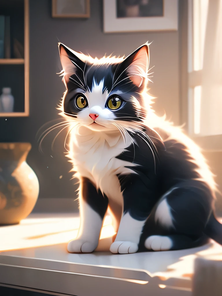 there is a cat sitting on a white surface looking at the camera,, very handsome, spotted ultra realistic, , has a very realistic look to it, sora as a cat, tabaxi male, a handsome, high-resolution photo, cute looking, awesome cat, a cat, 