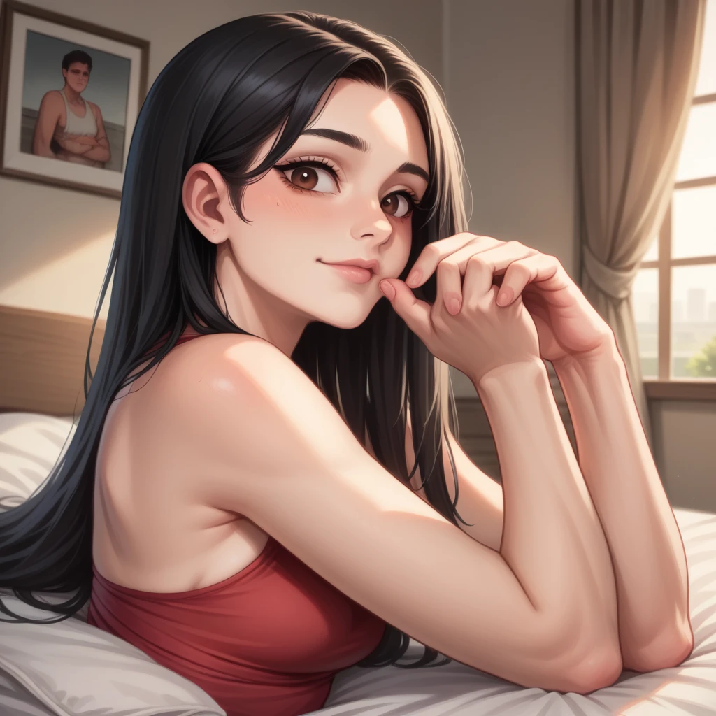 a cute teenage girl, about 160cm tall, brown eyes, bright and cute colors clothes, long straight black hair, masterpiece, best quality, ultra quality, high quality, highres, ultla highres, absurdres, 4K, 8K, 16k, hyper detailed, intricate detailed, amazing shading, high contrast, realistic, photo realistic, RAW photo, photography, super fine illustration, foreshortening, perfect anatomy, correct anatomy, perfect proportion, perfect face, perfect hands, perfect legs, perfect fingers