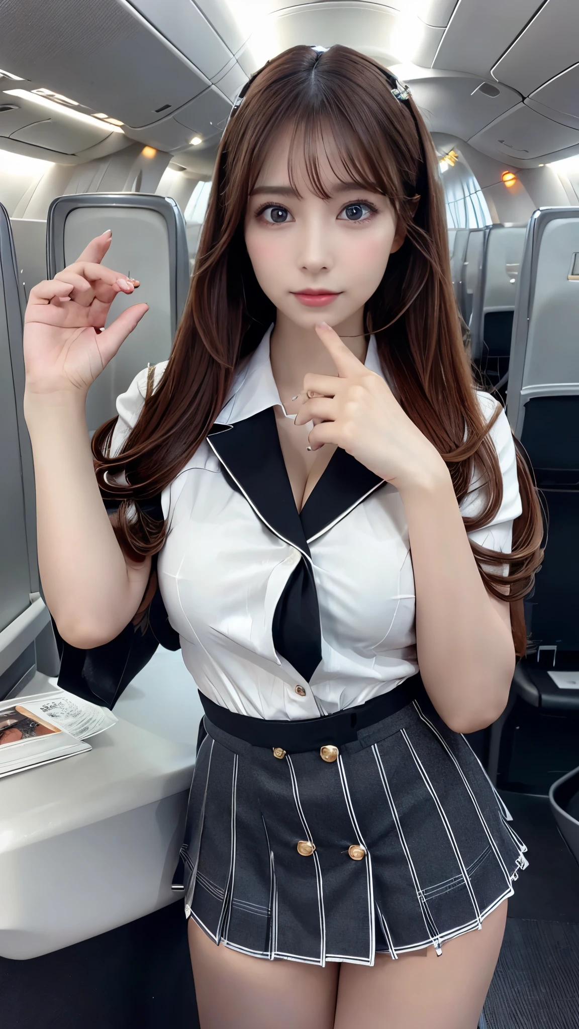 ((Top Quality, 8k, Masterpiece: 1.3)), Beauty, 1 Girl, Big: 1.3, (Abs, Slender Figure: 1.1), Dark Brown Hair, (Wet Body: 1.1), Ultra Detailed Face, Detailed Lips, Detailed Eyes, Double Eyelids, Mini Skirt, JK Uniform, School Uniform, Detailed Police Car Interior, In Police Car, Passenger Seat of Car, Handcuffs, Shyness, Blushing, panties on thighs, shy laughter, shirt with open front, uniform with open front, shirt unbuttoned, (angel's small window), ribbon on the thigh, shirt on the heel, bra under the shirt, blouse with a hole in the chest, showing off sexy bra, open obscenity, nsfw