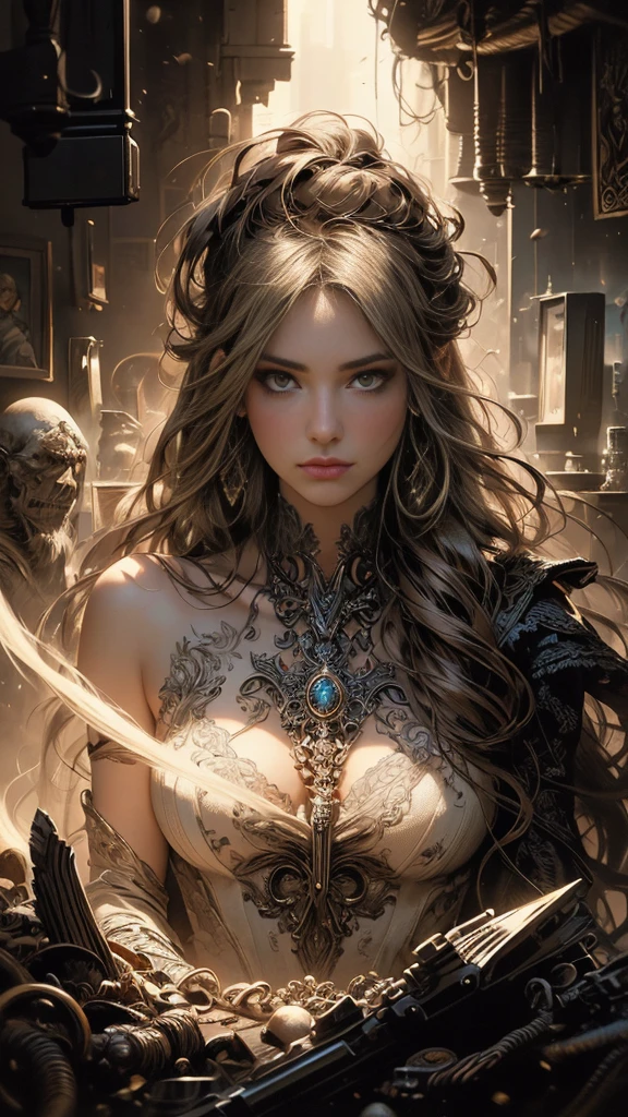 cyberpunked, 1girl, slender, wearing cardiovascular technician outfits, (eye strain hair, spiralcurl hair:1.36), faint lips, Various postures, serious,, (freckles:0.5), (dark mole:0.3), (skin spots, acnes, skin blemishes, age spot, lanugo:0.3), from below , in the (Etoile arc de triomphe:1.4), , Trending on Artstation,, spring,, evening,, NaturalHand2-3500 best quality, beautiful and delicate lips, delicate fingers, detailed pupil, illustration, NaturalHand2-3500