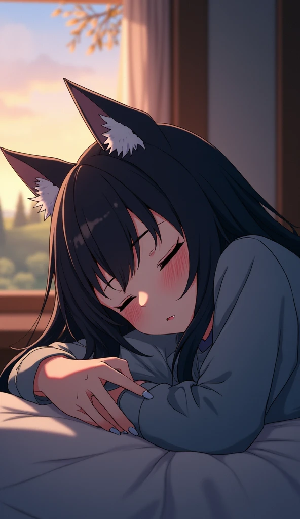 <lora:GoodHands-beta2:1> nice hands, perfect hands
nekoazuki, sleeping, animal ears, open mouth, cat ears, brown hair, closed eyes, multiple girls, lying, 2girls, on back, fangs, drooling, blush, short hair, saliva, pajamas, tatami, pillarboxed, solo focus