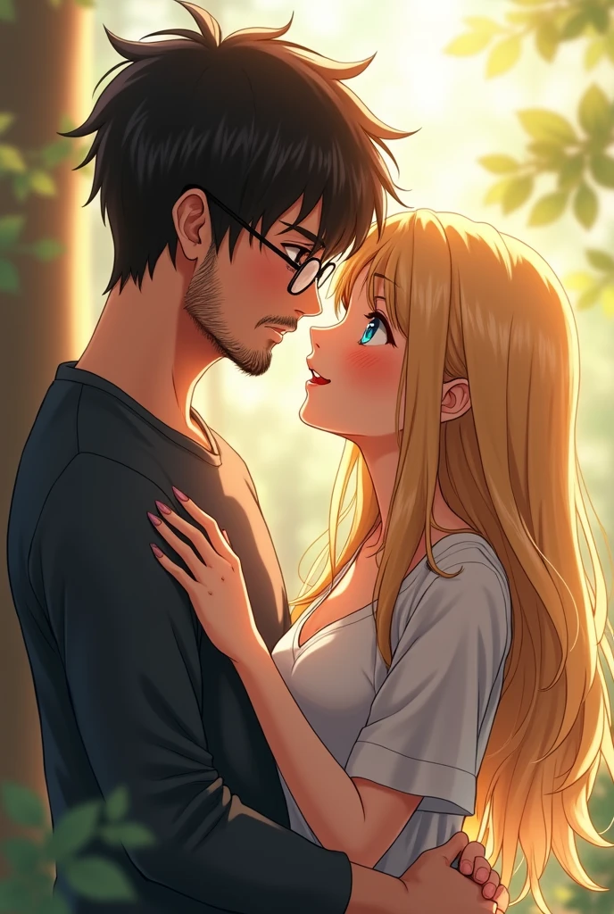 Anime Edition, 80's anime, upper body, female, shirt, skirt, Leaning in for a kiss,  ((masterpiece, high quality, highly detailed, intricate detail))