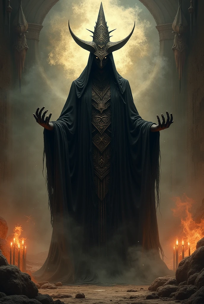 make a horror image with all the religions of the world christian shitoism buddhism indian