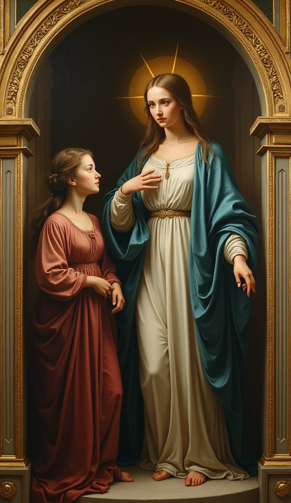 VIRGIN MARY pregnant being conceived by the holy spirit