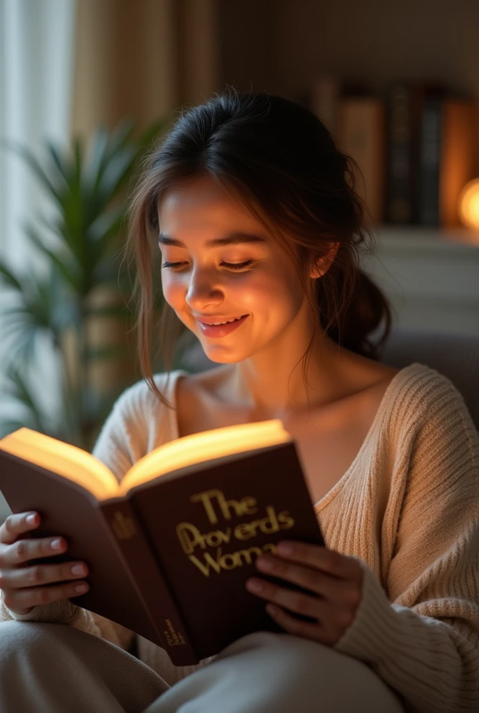 reading bible, sorrindo
