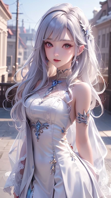 （（best qualtiy））， （（tmasterpiece））， （detail：1.4）， Beautiful cyberpunk female images，hdr（HighDynamicRange），Ray traching，NVIDIA RTX，Hyper-Resolution，illusory 5，sub surface scattering，PBR textures，post-proces，Anisotropy Filtering，depth of fields，maximum definition and sharpness，Many-Layer Textures，Albedo e mapas Speculares，Surface coloring，Mitsu-Accurate simulation of material interactions，perfectly proportioned，rendering by octane，Two-colored light，largeaperture，Low ISO，White balance，Rule three points、8K raw data、Beautiful bright blue pupils，off-the-shoulder clothes，Fine pupils，Delicate face and eyes，long eyelasher，Blushlush，Delicate and fluffy hair，pink lip，Pure，Cute face，Sweet girl，Artistic sense，Casual wear，Advancedsense，butterflys，Cherry blossom petal，Beautiful hair accessories，Long hair and waist，Hair fluttering in the wind，Snow-white fox ears，curlies，Snow-white fluffy tail，Positive light，The light from the back window is backlighted