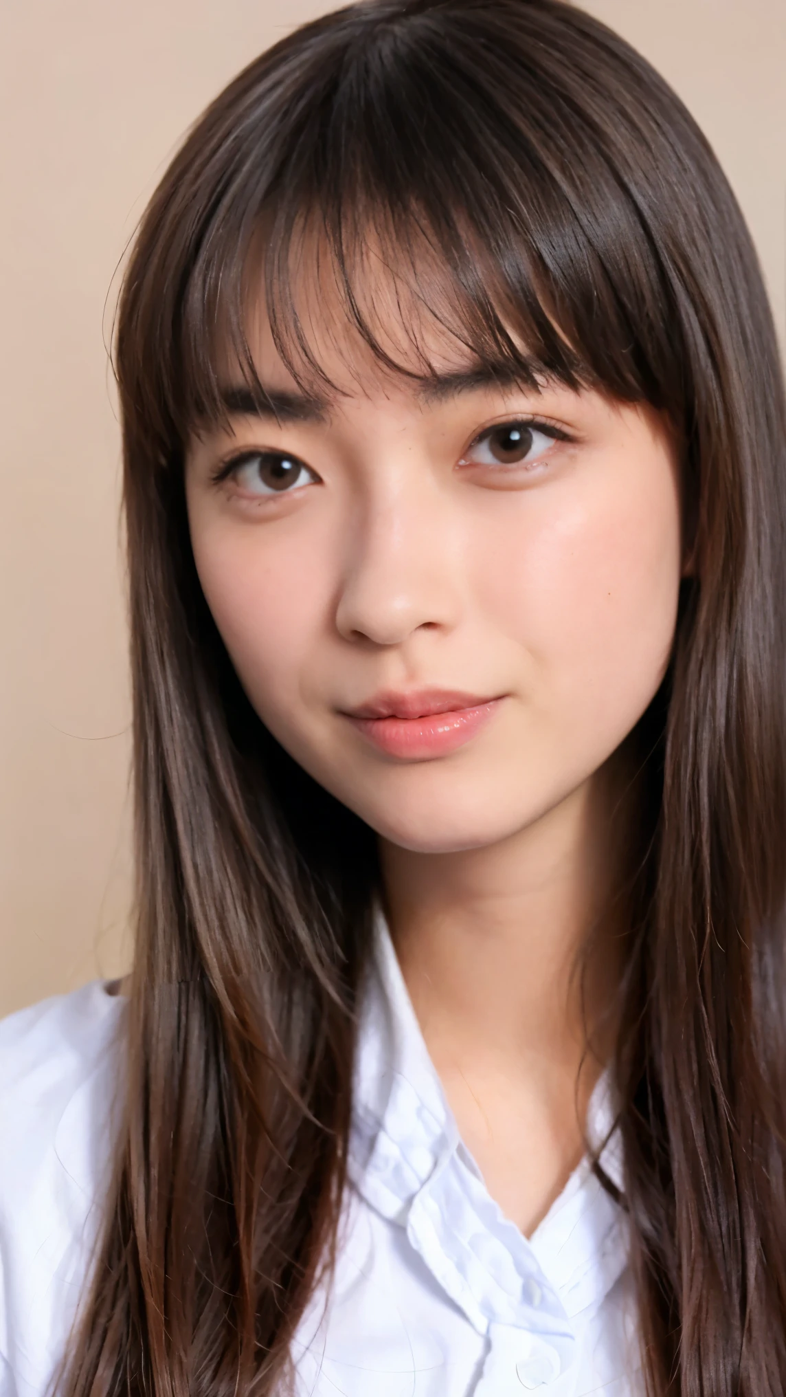 Cute Japanese Women Photos, smile:1.78, 20-year-old, Oil, One-length hair＆Straight Hair Balm:1.55, (photo Realistic:1.4), (hyper Realistic:1.4), (Realistic:1.3), (Smoother lighting:1.05), (Improving the quality of cinema lighting:0.9), 32K, 1 person,20-year-oldの, Realistic lighting, Backlight, The light shines on your face, Ray Tracing, (Bright light:1.2), (Improvement of quality:1.4), (Highest quality Realistic textured skin:1.4), fine grain, Detailed face,(smile:0), (Emphasis on face close-up:1.3), (Enhances the beauty of skin texture:1.1),((Extremely precise and accurate anatomy:1.0)), (Enhances the beauty of skin texture:1.1), Clean and glowing skin, mesh, thin:1.2, (Realistic:1.3), Realisticなライティング, (Smoother lighting:1.05), 32K, One Japanese woman, fine grain, Detailed face, (Film Grain:1.1),(Accentuates body lines:1.1), High resolution, Natural look, Kind eyes, Improves hair quality, Delicate light and shadow, Transparent muscles, Graceful pose, Beautiful Eyes, Sharp details, Soft light reflection, Beautiful contours, Delicate skin tone, Fine hair texture,Cute Japanese Women Photos,