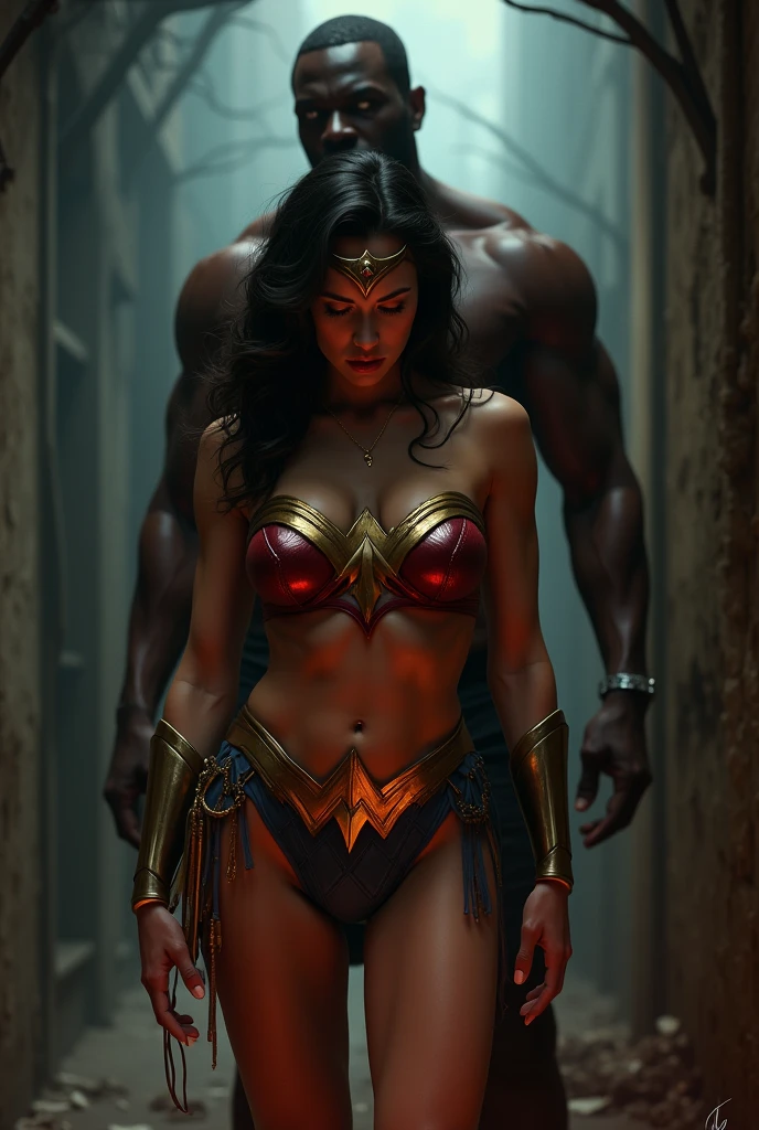 evil-city lord subjecting a woman to relentless torture and using her for his own sexual pleasure. To further degrade her, he allows his soldiers to do the same, reducing the once-proud and powerful woman to a mere object of sexual cruelty
