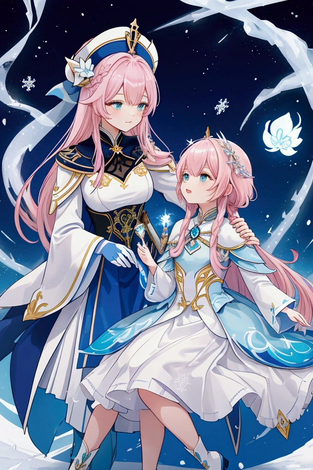 (best quality),(rococo style),(long train pastel pink cape:1.15), very long cape,(long train white ball gown with flower decorations:1.1), a girl is wearing a cape over her gown, 1 little princess, tiara, smile, very long hair, small breasts, looking at viewer