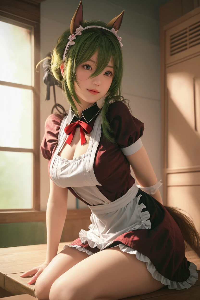 (pornography), (8k,masterpiece, top quality, best quality,beautiful and aesthetic:1.2,professional illustrasion:1.1,ultra detail:1.3,perfect lighting), extremely detailed, highest detailed, incredibly absurdres, highres, ultra detailed, intricate:1.6, (girl), beautiful, kawaii, beautiful eyes, beautiful hair, aquamarine eyes, cute rip, medium breasts, oily skin, ((brond_green hair)), ((blunt bang:1.2)), (braid ponytail:1.4), ringlets, off shoulder, black pantyhose, Black Choker, leather boots, very short length white shirts with open chest, very short pleated miniskirt, nsfw