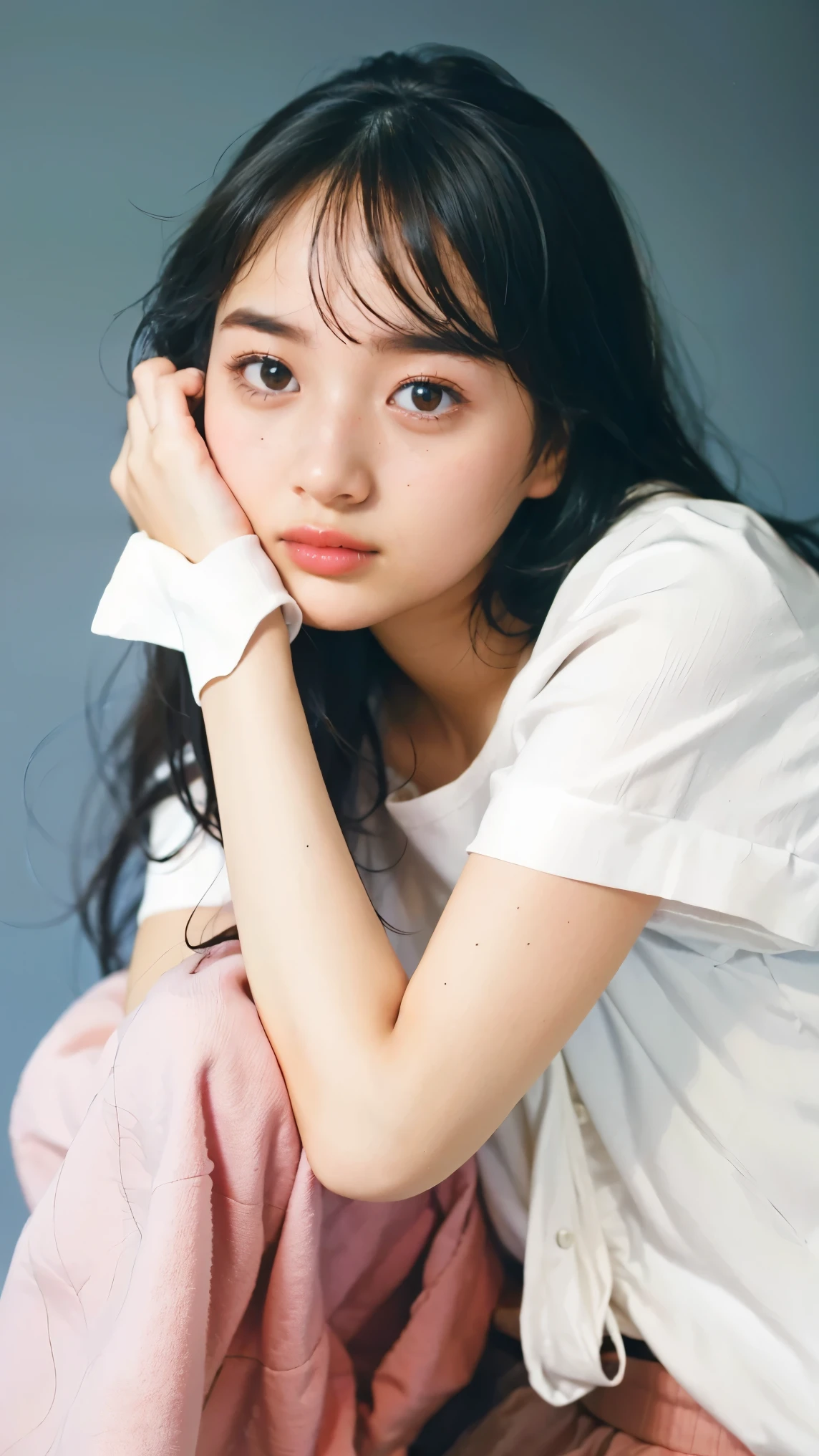 Cute Japanese Women Photos, smile:1.78, 20-year-old, Oil, One-length hair＆Straight Hair Balm:1.55, (photo Realistic:1.4), (hyper Realistic:1.4), (Realistic:1.3), (Smoother lighting:1.05), (Improving the quality of cinema lighting:0.9), 32K, 1 person,20-year-oldの, Realistic lighting, Backlight, The light shines on your face, Ray Tracing, (Bright light:1.2), (Improvement of quality:1.4), (Highest quality Realistic textured skin:1.4), fine grain, Detailed face,(smile:0), (Emphasis on face close-up:1.3), (Enhances the beauty of skin texture:1.1),((Extremely precise and accurate anatomy:1.0)), (Enhances the beauty of skin texture:1.1), Clean and glowing skin, mesh, thin:1.2, (Realistic:1.3), Realisticなライティング, (Smoother lighting:1.05), 32K, One Japanese woman, fine grain, Detailed face, (Film Grain:1.1),(Accentuates body lines:1.1), High resolution, Natural look, Kind eyes, Improves hair quality, Delicate light and shadow, Transparent muscles, Graceful pose, Beautiful Eyes, Sharp details, Soft light reflection, Beautiful contours, Delicate skin tone, Fine hair texture,Cute Japanese Women Photos,