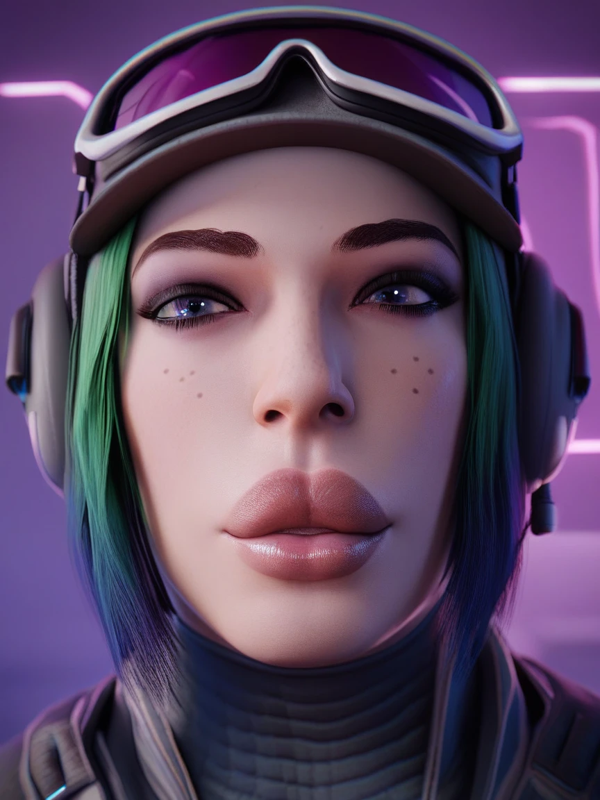 score_9_up, score_8_up, score_7_up, source_3d, Ela, Rainbow six siege,big lips, perky lips,close up,lips,face focus, background bedroom, masterpiece, 4k, best quality at night, no light