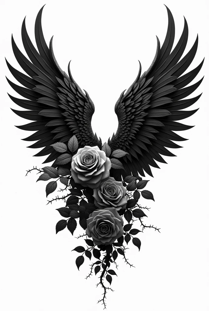 Black and red tattoo with a winged heart and a punhl behind the broken heart vintage style in the 60's