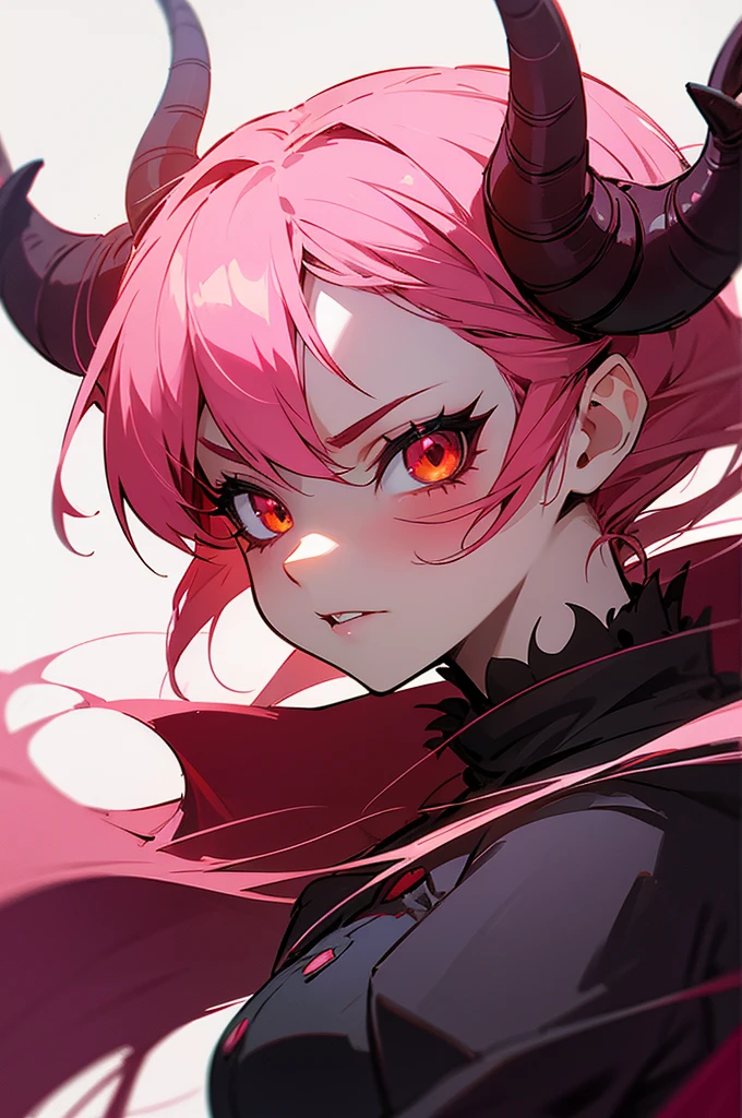 drawing of a girl Including horns and a red nose, Devil Girl, Including horns, in animation style, demon anime girl, drawn in Microsoft Paint, Mika Kurai Demon, Castlevania, portrait of Devil Girl, Evil Evil Expressions, in animation style, devil&#39;s face, Horns and red eyes, devil woman, portrait of a female demon, 일본 in animation style, White hair, The feeling of being drunk while sitting on a throne, Looking at you fiercely, Sitting on the throne, Wearing a golden crown