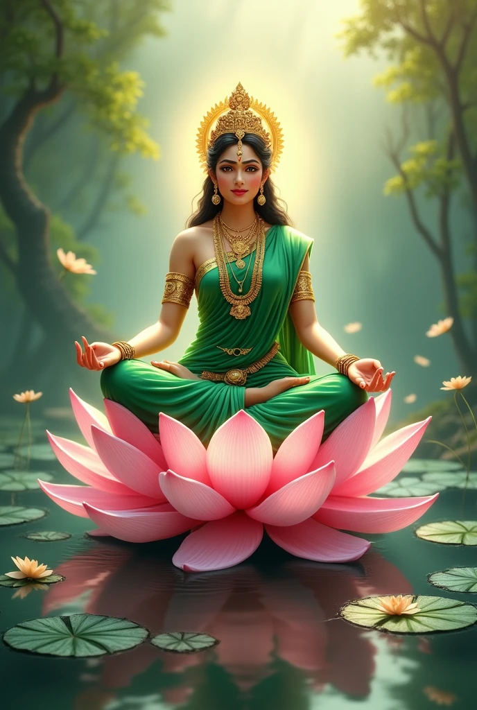 In the void, There is a beautiful virgin sitting leisurely in a garden wonderland,Five-colored cloudy sky,Perfect body posture,Delicate and radiant skin,(((White clothes))),(((Light red skirt))),(((White pants))),Barefoot,(Long curved eyebrows),Beautiful eyes sparkle,The large, Jewel-like eyes sparkle,Clear pupils have reflected light,二重まぶた,Lying silkworm,looks into camera,((Plump and rosy lips))Nipples clearly visible,((Flushed cheeks)),The mandible is plump,Green skin is delicate and smooth,Delicate skin translucent,A delicate and dexterous crown,inlaid gemstones,Exquisite and ingenious,inlaid gemstones,Sitting on a light red lotus in the air,look straight at the camera,((Pinch the stem of the lotus flower with one hand)),(((nice hand))),((((Good feet))),(((good legs))),realisticlying,white skinned,((Correct body structure)),White clothing,decorated in white,baiyun,Blue sky,Head background with round light,Behind him is a colorful rainbow circle,Color glow is turned on,Front lighting,Positive light,No shadows on the face,There are no shadows on the body,Blue sky,Unreal space,ethereal world,dreamworld,with blue sky and white clouds,tmasterpiece,4K,ultra-definition,professional photoshooting,Perspective looks up,Standard lens shooting,