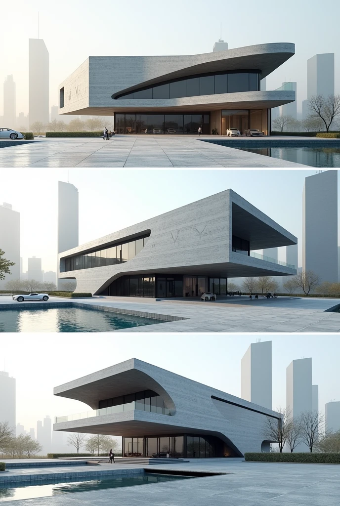 3 examples of architectural line buildings - SeaArt AI