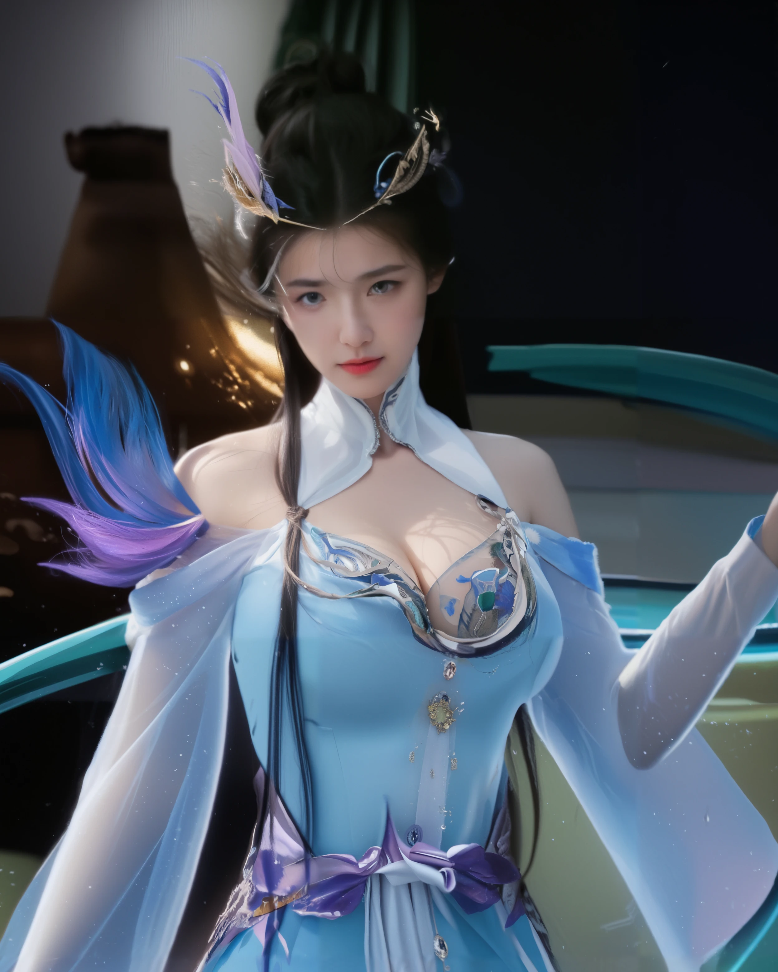 Masterpiece, Best Quality, Extremely Detailed 8k, Ultra HD, Ultra-detailed, Highly Detailed, Ultra High Realistic, Ultra-realistic, Hyperrealistic, Hyperrealism, (1girl:1.5), (Solo:1.5), (Beautiful Rosy Zhao:1.5), (Beautiful Cute European:1.7), Anatomically Correct, (Detailed Realistic Skin Texture), (Realistic Big Breasts), Slender Abs, (Closed Mouth:1.3), Nsfw, Dynamic Pose,