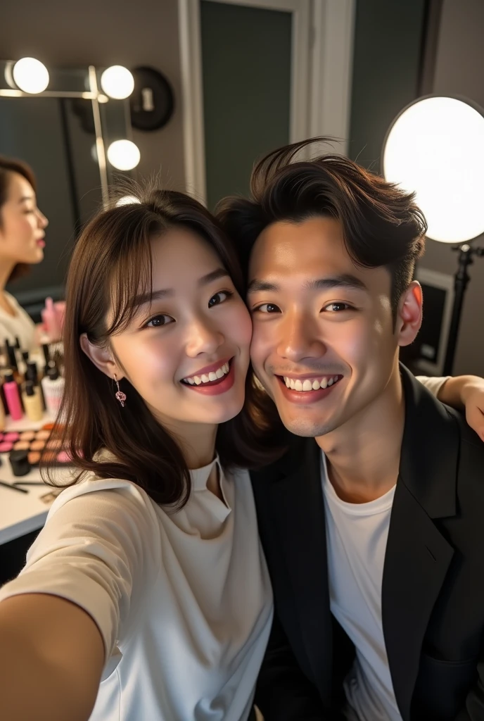 a close up of a couple standing in front of a bunch of pictures, old photo scattered, lots of pictures, polaroid photo style, a polaroid photo, long distance photo, 33mm photo, photo print, polaroid picture, a 35mm photo, 35 mm photo, 35mm photo, 3 5 mm photo, detailed photographs, realistic polaroid picture