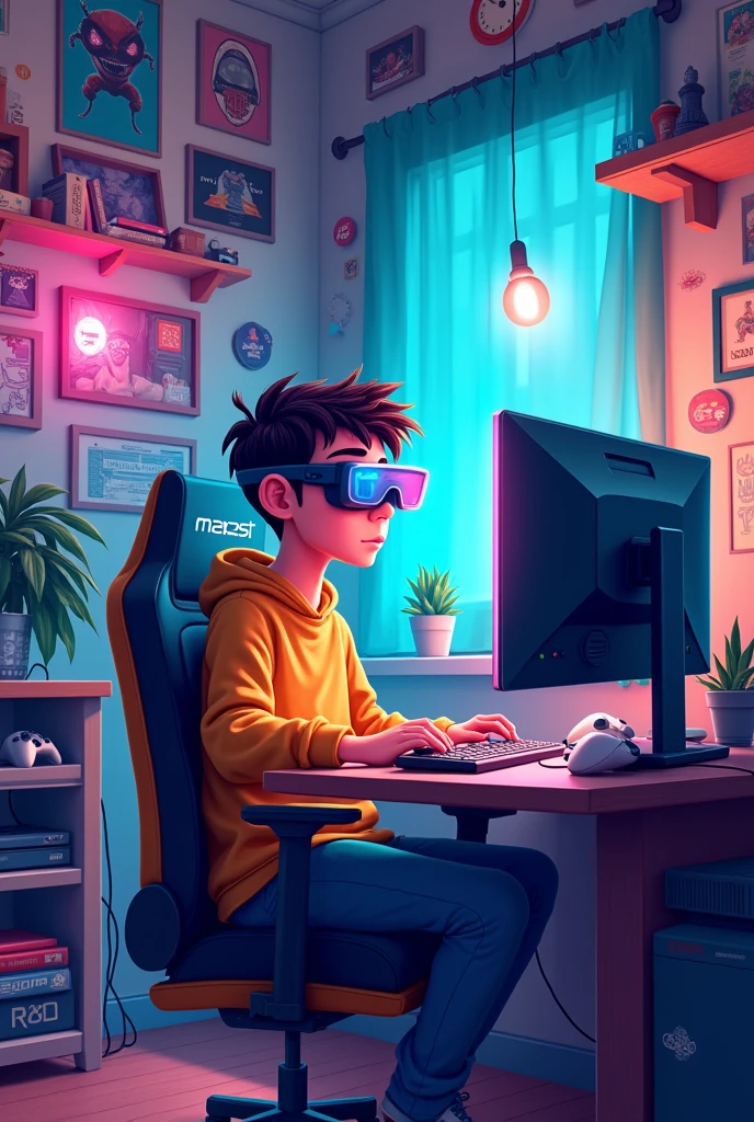 Create a Facebook cover page for a 15 year old student who is interested in computer science