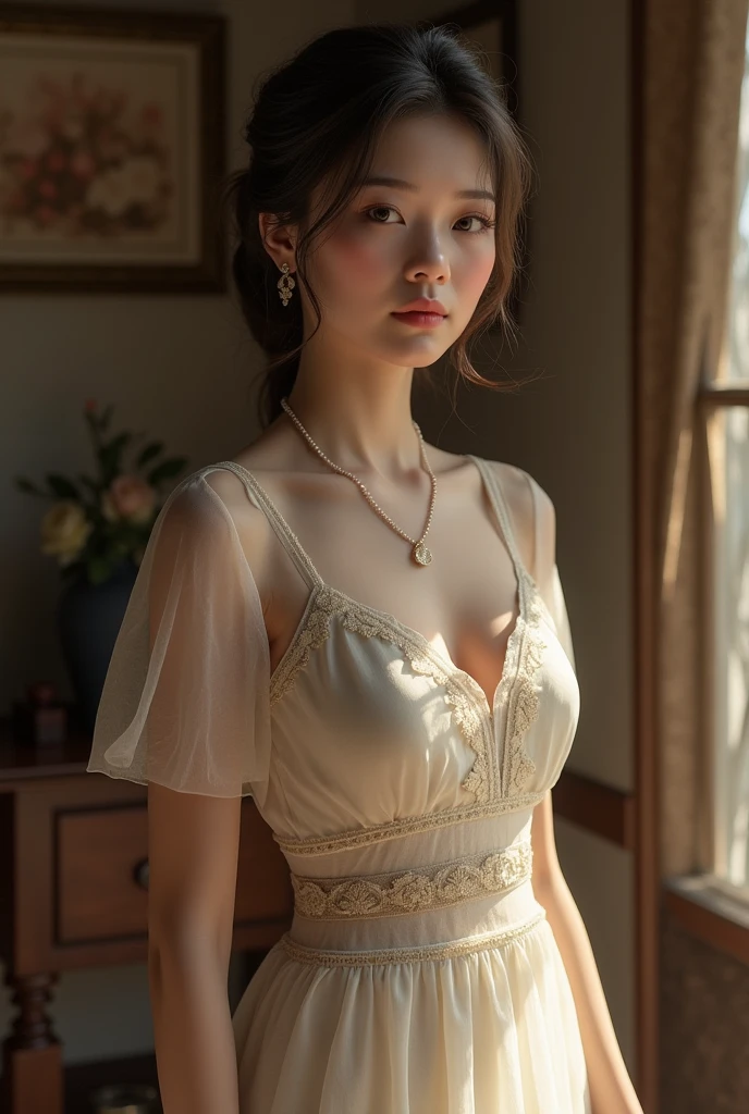 ((cowboy shot)), ((I-type Valley)), ((Short hemlines, sexy long legs)), ((Elegant and charming posture, random view shots)), realistic detailed photo of a giant breasted girl with exposed shoulders, detailed fingers, high quality skin, red eyes, alone in a winter scene with clouds, wind, and flowing hair, (best quality,4k,8k,highres,masterpiece:1.2),ultra-detailed,(realistic,photorealistic,photo-realistic:1.37),studio lighting,vivid colors