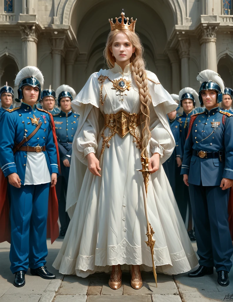 ****ung woman,masterpiece,beautiful girl,Long blond hair,tall and big muscle,Elegant shape,noble woman,boots, Beautiful clothes, clothing, Stars of rank, Royal Sword , Royal Guard uniform, crown, strong, palace, Honorable,Servant,Soldiers marching in parade,honor, Rank and title, cinematic, dramatic ,(8K),(UHD),(realisticest:1.30) (photorealistic:1.35),(ultra highly detailed),(highly resolution:1.3),(highly illustration:1.3),

high resolution, (Masterpiece:1.35), precise,Anatomically correct, qualityที่ดีที่สุด, details, (โมเดลhigh resolution:1.2), detailsสูง, miaoz ,iaoz, quality, detailsมาก, high resolutionสุด, (realistic textures:1.3), (โมเดลความละเอียดสูง:1.2), (model textures:1.3) 