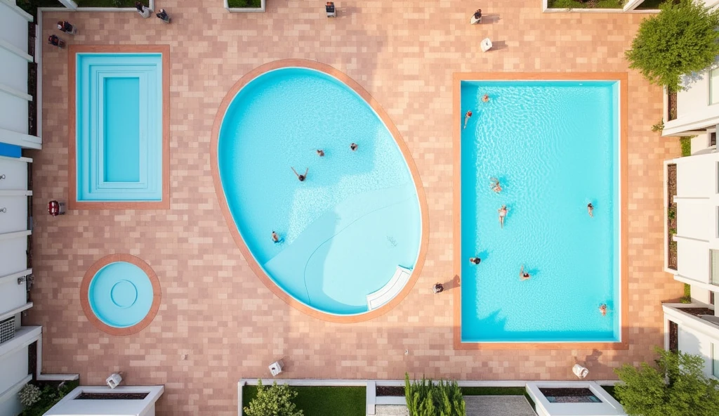 Pool, friends, by massimo vitali and Brandon Woelfel, full body, best quality, masterpiece, very aesthetic, perfect composition, intricate details, ultra-detailed, vivid colors