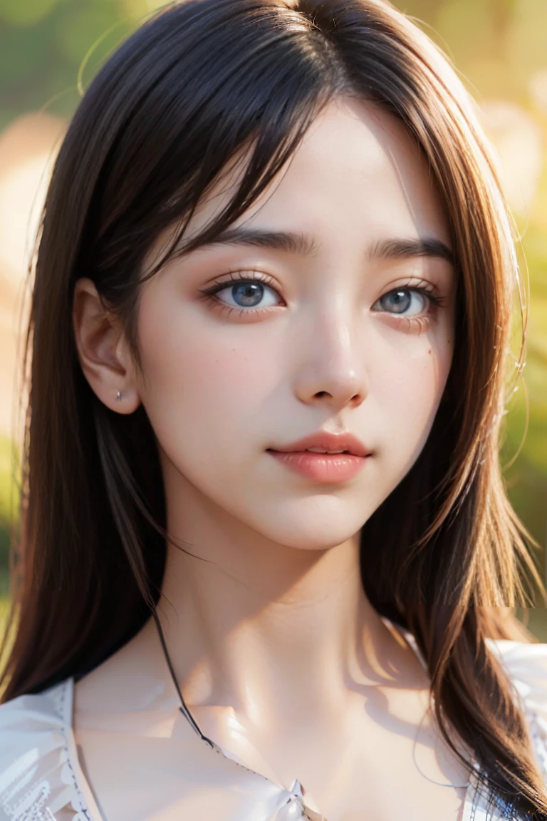 ((masterpiece, Highest quality, Best image quality, High resolution, Realistic, RAW Photos, 8k)), ((非常に詳細 CG 統合 8k 壁紙)), (Medium Close-up:1.2) The portrait we have (Sunny background:1.2), (Medium Shot:1.2), (Face Focus:1.1), (Soft Focus:1.2), Low Light, (Out of focus:1.2), Bokeh, 1 1 1.4, 40mm, Realistic, to be born, 8k, ((Textured skin:1.1, Skin pores:0.3, Realistic Skin:1.1)), Intricate details, One person&#39;S,  (Extremely clear images),  (girl)、Clear dark blue eyes、Sharp eyes、Thin Nose、Beautiful Face、1 female、Clear dark blue eyes、Sharp eyes、Thin Nose、Beautiful Face、1 female、(Black Hair、Straight Hair:1.2)、(Mechanical Arm:1.5)、(Navy blue mechanical hort mini skirt:1.5)、(White knee-high mechanical legs:1.2)、サイボーグのgirl、(short white blouse、tie:1.8)、(Plain white hair band:1.1)、((Big Breasts:1.5))