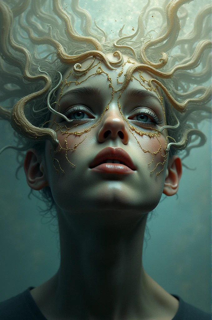 Crie uma pintura complexa, inspired by the biblical passage of Creation found in Genesis. Retrato realista, symmetr, forte, Desenho intrincado, altamente detalhado, Pintura digital, Art Station, Arte conceitual, fluido, foco nítido, illustration, obras de Artgerm e Greg Rutkowski e Alphonse Mucha