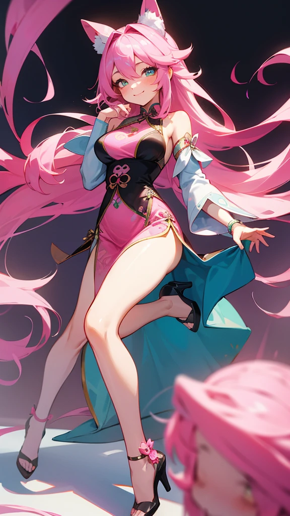 a kemono shark goddess, wearing a pink bikini, hourglass figure, big breasts, dancing underwater with a joyful expression, hyper realistic, 8k, ultra-detailed, cinematic lighting, vibrant colors, stunning, beautiful, elegant, fantasy, magical, surreal
