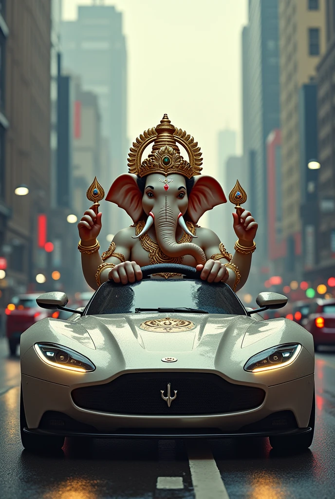 Lord Shiva with ganesh in car 