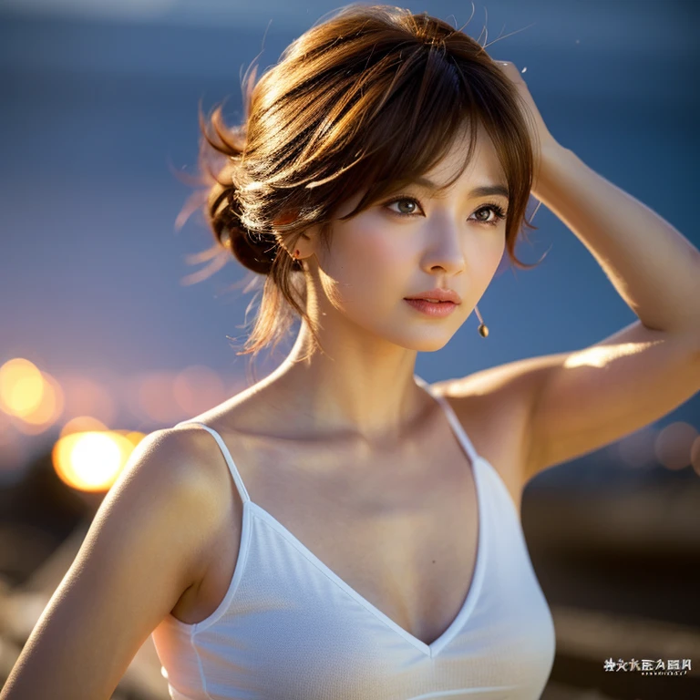 (masterpiece, best quality:1.2), (RAW photo, realistic, photorealistic:1.3), (8K, highres, ultra detailed:1.2), 1girl, (perfect anatomy), (focus on face, looking at viewer), (Korean beauty, K-pop idol), (detailed eyebrows, realistic beautiful eyes, realistic glossy skin, detailed beautiful handsome face:1.2), bangs, (slender, small breasts, thin waist:1.3), (realistic cinematic lighting, detailed shadowing:1.2), outdoors