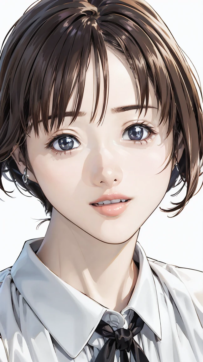  (office)、close ~ eye、Embarrassing、short hair、They hesitate,、Wet Hair,  Underarm, Big Breasts, Realistic butt crack , (High color saturation:1.0),  (Very detailed肌), (Highest quality:1.0), (Ultra-high resolution:1.0) ,(Realistic:1.0), (Very detailed:1.0), (8k, RAW Photos:1.1)、Center of chest、Spread your legs、Yoshizuki Iori、(business suit)、(Front view、whole body)、Brown Hair、(Satomi Ishihara)