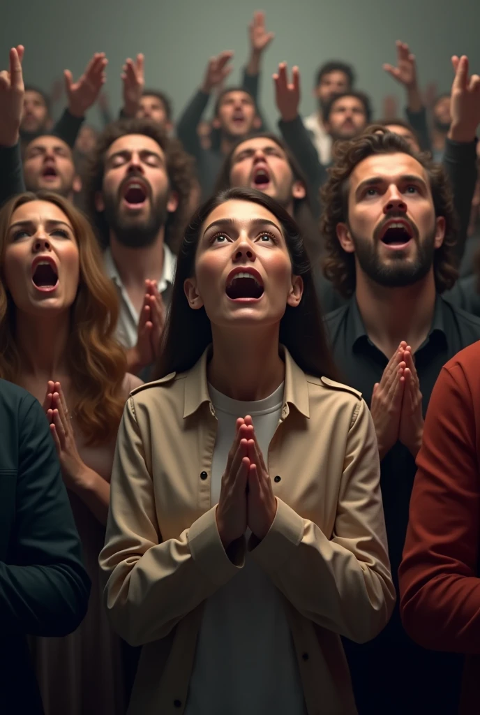 Pessoas cantando na igreja