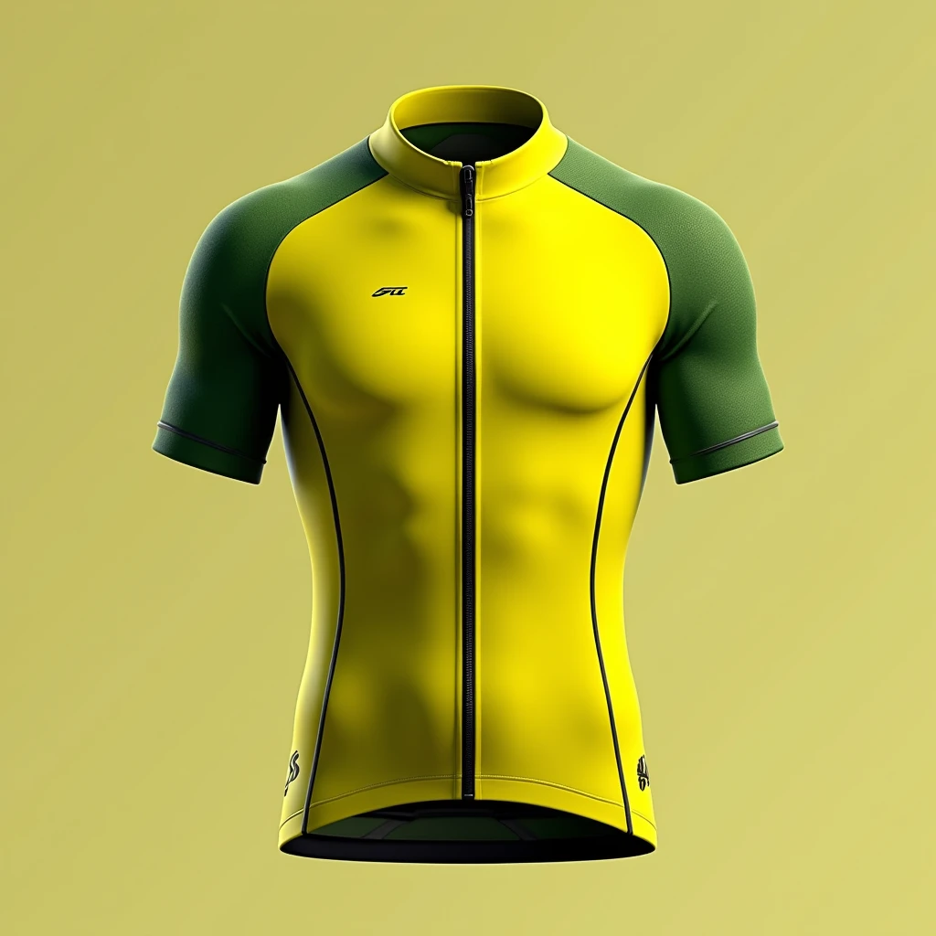 I want to create a triathlon suit of colour orange white green written ABCD MULTISPORT on the middle vertical with golden colour the suit should be half sleeve  generate an image for 
me