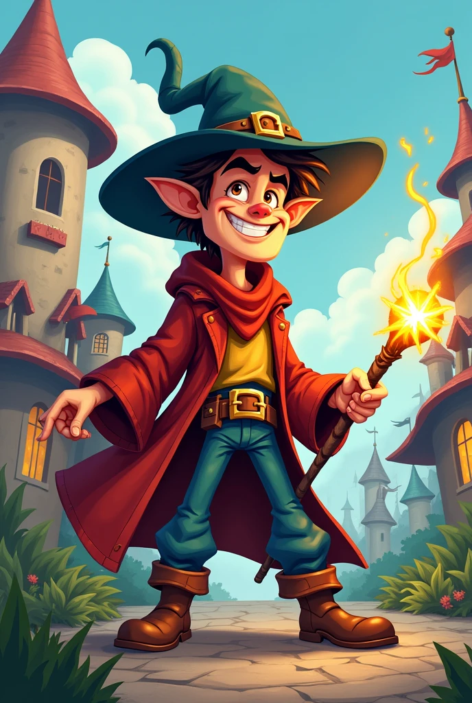 A swashbuckling wizard in cartoon animation - SeaArt AI