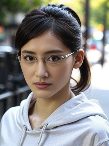 (8k、RAW Photos、highest quality、masterpiece:1.2)、(Realistic、Realistic:1.37)、Very detailed、超A high resolution、1 girl、View your viewers、Beautifully detailed face、Smiling with teeth showing、narrow、(Tight waist) :1.3)、suit、Beautiful and detailed skin、Skin Texture、Floating Hair、Tying up hair、Professional Lighting、A relaxed bar、(((Black square glasses )))、Human whole body、Black Hair、((Embarrassing appearance))、
