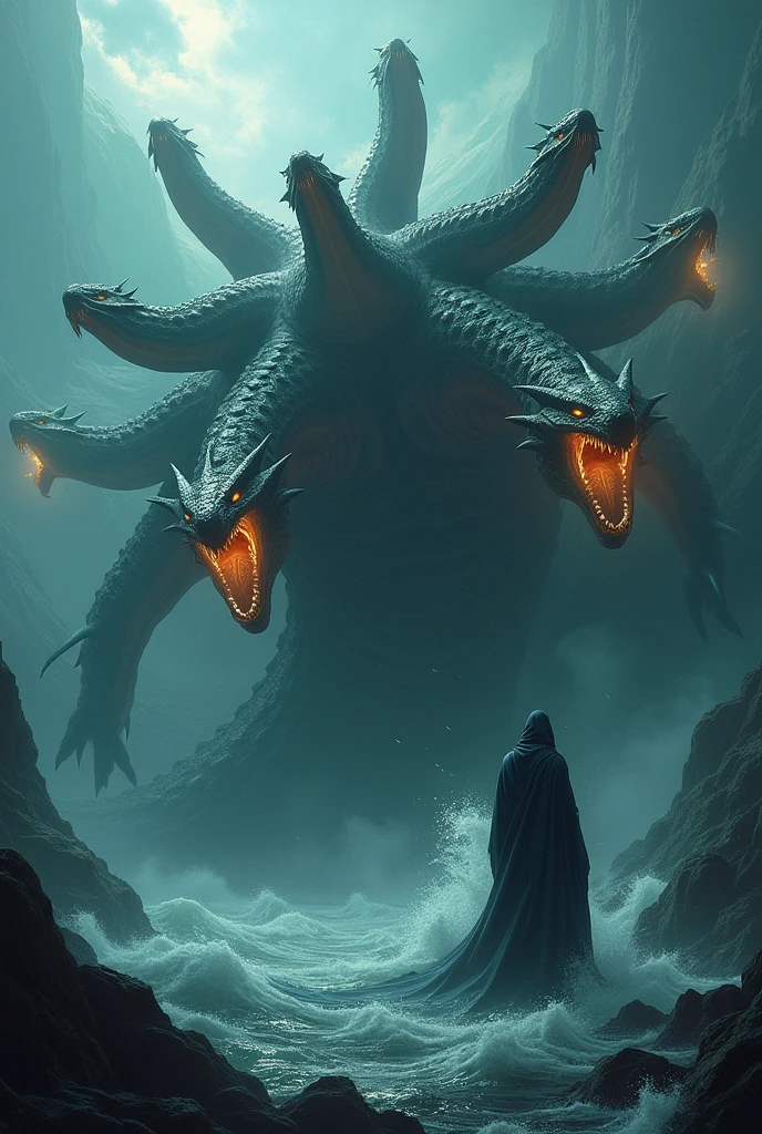 9 heads Hydra 20 meters long in deep sea