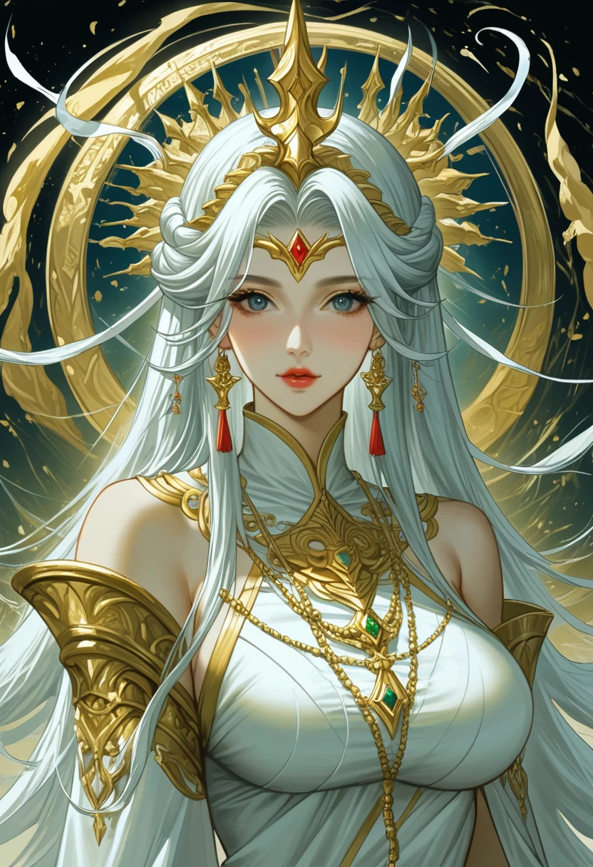 anime in cgi style, super detailed fantasy characters, Highly detailed 4K digital art, karol bak uhd, в Полный Рост goddess в космосе, beautiful digital art pieces, 2. 5 d cgi anime fantasy work of art, goddess. extremely high detail, The Queen&#39;s full height , an extremely detailed photograph of the goddess, inorganic, goddess of Machines, ideal , masterpiece, created by ultra-high-performance artificial intelligence, Best quality, Ideal Angle, ideal состав, sharp outline, Best shots, ideal forms, ideal стиль модели, Very beautiful and detailed eyes, EMPTY EYES,score_9,score_8_up,score_7_up,dramatic lighting,highly detailed,high budget,bokeh,cinemascope,moody,epic,gorgeous,film grain,grainy,masterpiece,best quality,perfect anatomy,very aesthetic,official art,8k, Shine, sexy, sparkles