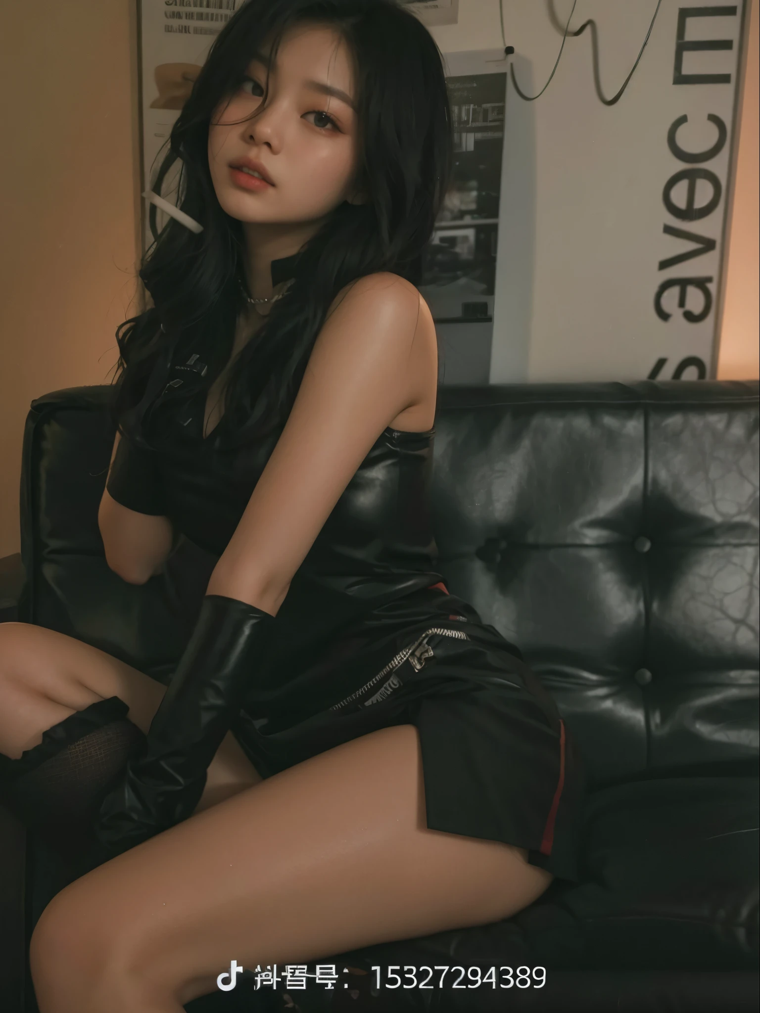 (Masterpiece, Top quality, Best quality, offcial art, Beautiful and aesthetic:1.3),Leather sofa, beautiful girl in a lace halter neck dress,with a bright night scene in the distance,(1girll:1.4),full body,vogue photography, Shoot H&m,Huge, soft saggy breasts, (breasts too large: 1.9), Little girl,pony-tail hair,High heels,Spread legs,,Echerus, Gothic,Wide- angle view,
