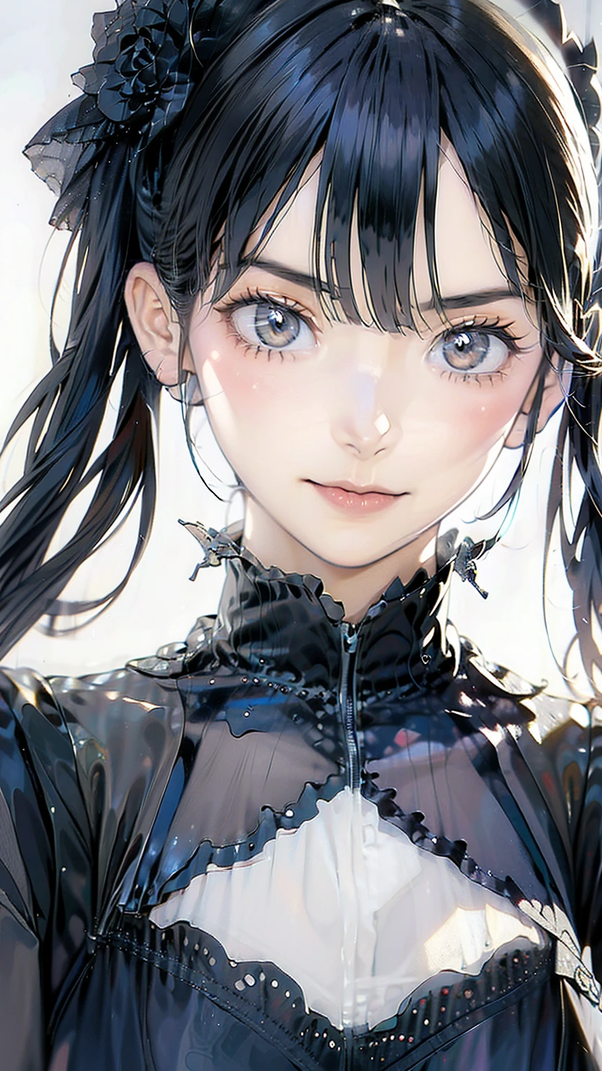 Close-up of woman in black and blue dress, Highly detailed digital art in 4K, 4K Detailed Digital Art, リアルなDigital Art 4K, リアルなDigital Art 4K, Amazing digital illustrations, Beautiful SF Girl Portrait, SF Women&#39;s Portraits, Digital Art 4K, Portrait of a cyberpunk girl, Beautiful cyberpunk girl face, Epic portrait illustration  