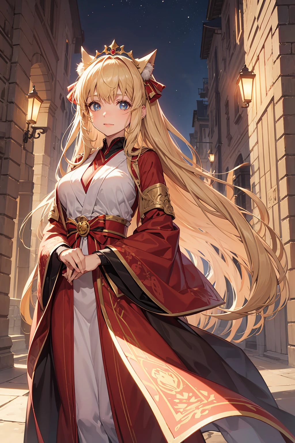 One girl, (Skeleton-like:0.4), ((female wonderful princeSS)), (Long, flowing blonde hair), (Bright and beautiful eyes), Detailed face, A fleeting smile, Perfect Anatomy, Large breasts, Shrine Maiden&#39;s Clothing, Talked about at the art station, Jean＝Aunor Fragonard&#39;S「Flowers of Hope」, Peter Mohrbacher, Very detailed, Insane Details, wonderful, Complex, elite, Art Nouveau, wonderful, Liquid wax, elegant, luxuryな, luxury, Greg Rutkowski, Ink Style, Stickers, Vector art, Beautiful character design, Double Exposure Shot, Bright design, Awards, masterpiece, AMOLED black background, (whole body), Highest quality, Highest quality, Japanese animation, An illustration, wallpaper, magic circle,