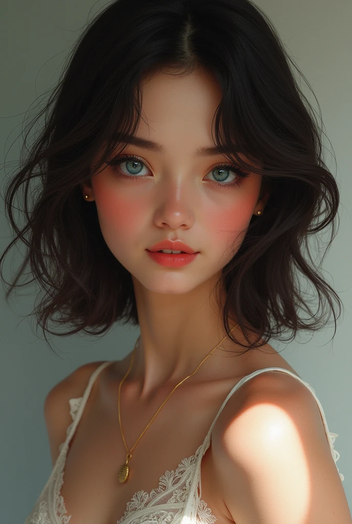 That she be a woman of 1.60 with a clear skin tone or short and wavy uniform school large eyes cheeks and large lips with a body 90 60 90