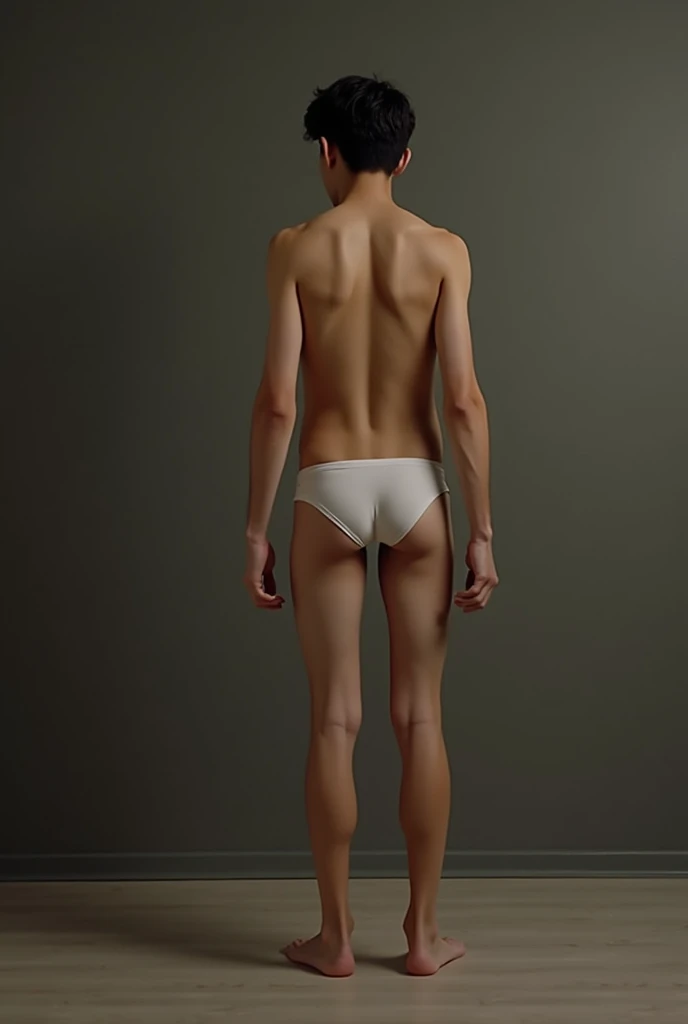 naked handsome boy full body　Front view　and　Rear view