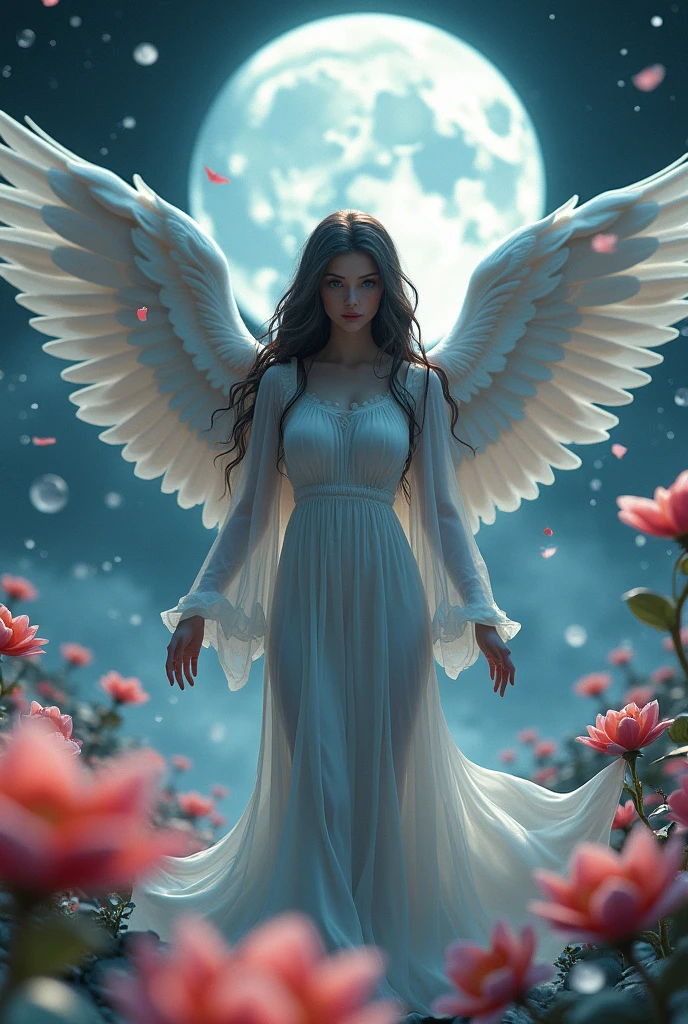 (uma mulher de 18anos com saia branca curta e blusa curta branca de seda) com asas voando pelo ar, Kate Beckinsale como um anjo, anjo feminino bonito, Ethereal Angelic Being of Light, anjo bonito, de anjo lindo, angel spirit guide, angelic, Taylor Swift como um anjo celestial, de uma menina anjo bonita, Retrato de um anjo bonito, angelic, Tema de anjo, Anjo majestoso de corpo inteiro magra, (s(eios menor)), voando