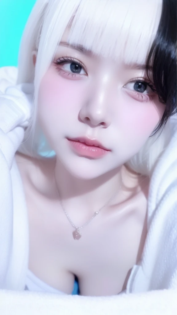 Full body,Hyper realistic, Beautiful, cute Face, 18 Years old russian lolita Girl, (wearing hijab), Detailed sexy seethru light blue lace kebaya dress, open breast, breast out, nude, nipples, small Rounded Breast, luxury necklace, White Skin, Dark City Background, mid shot, upper body, Perfect Potrait, Bokeh Effect, Look at Viewer, Armpit, Perfect Eye, Perfect Hand, Perfect Finger, Bracelet, Ring, (small breast), ((adorable:1.2)), ((masterpiece:1.1)), ((bokeh:1.2)), (dynamic seducing pose), seductive smile, flirting eyes,spread legs,lying in table