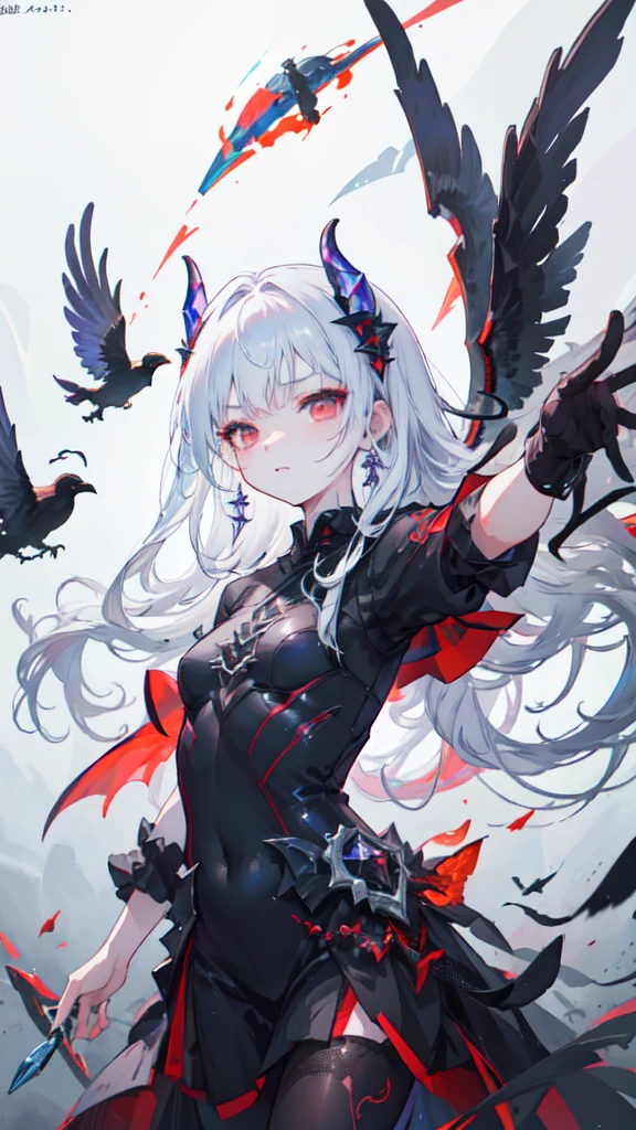 Small crown, fog, skull, short hair, red eyes, gothic lolita pacifier