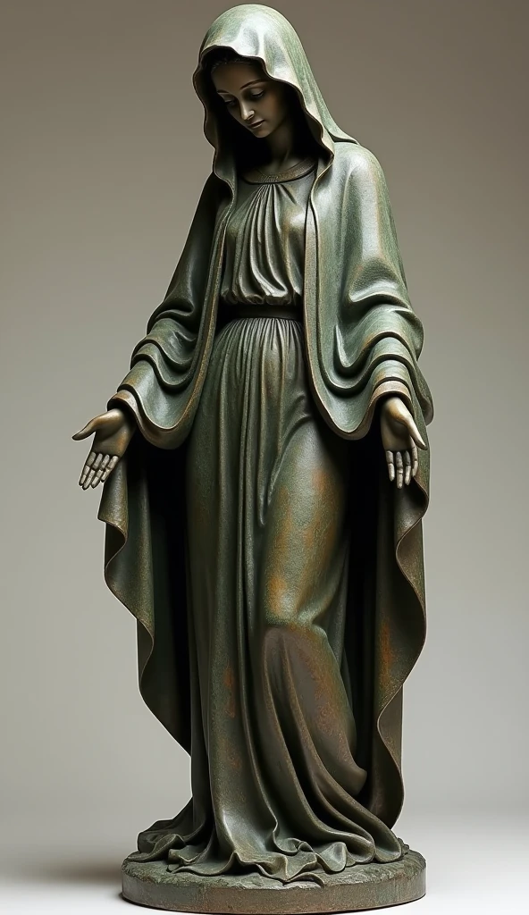 A pure and beautiful full-body statue of the Virgin Mary