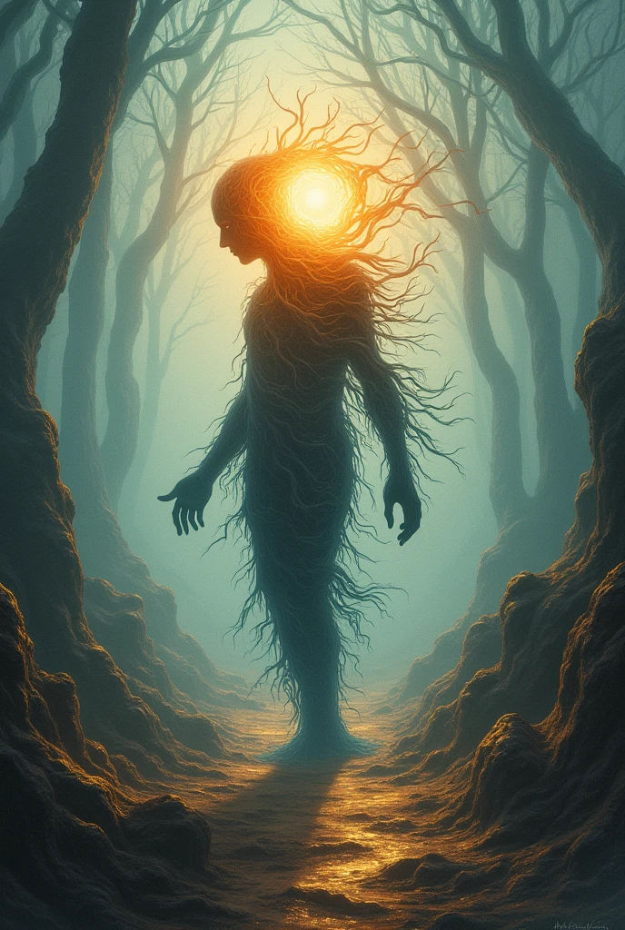 A representation of anxiety, with fractals and psychedelic colors
