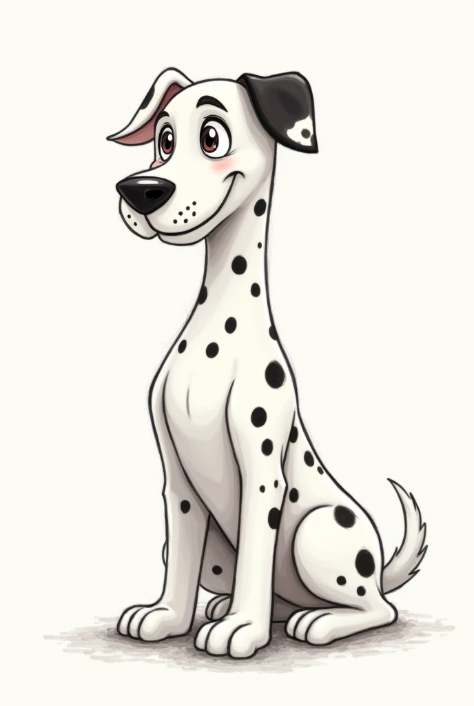 woman,dalmatian, medium breasts, nude, tall, smug, detailed, art by Ruaidri, cartoon, vector art,