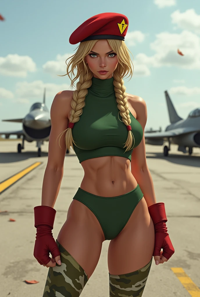 Alisha Lehmann loira sexy, She is wearing an open camouflage jacket covering her breasts and camouflage shorts